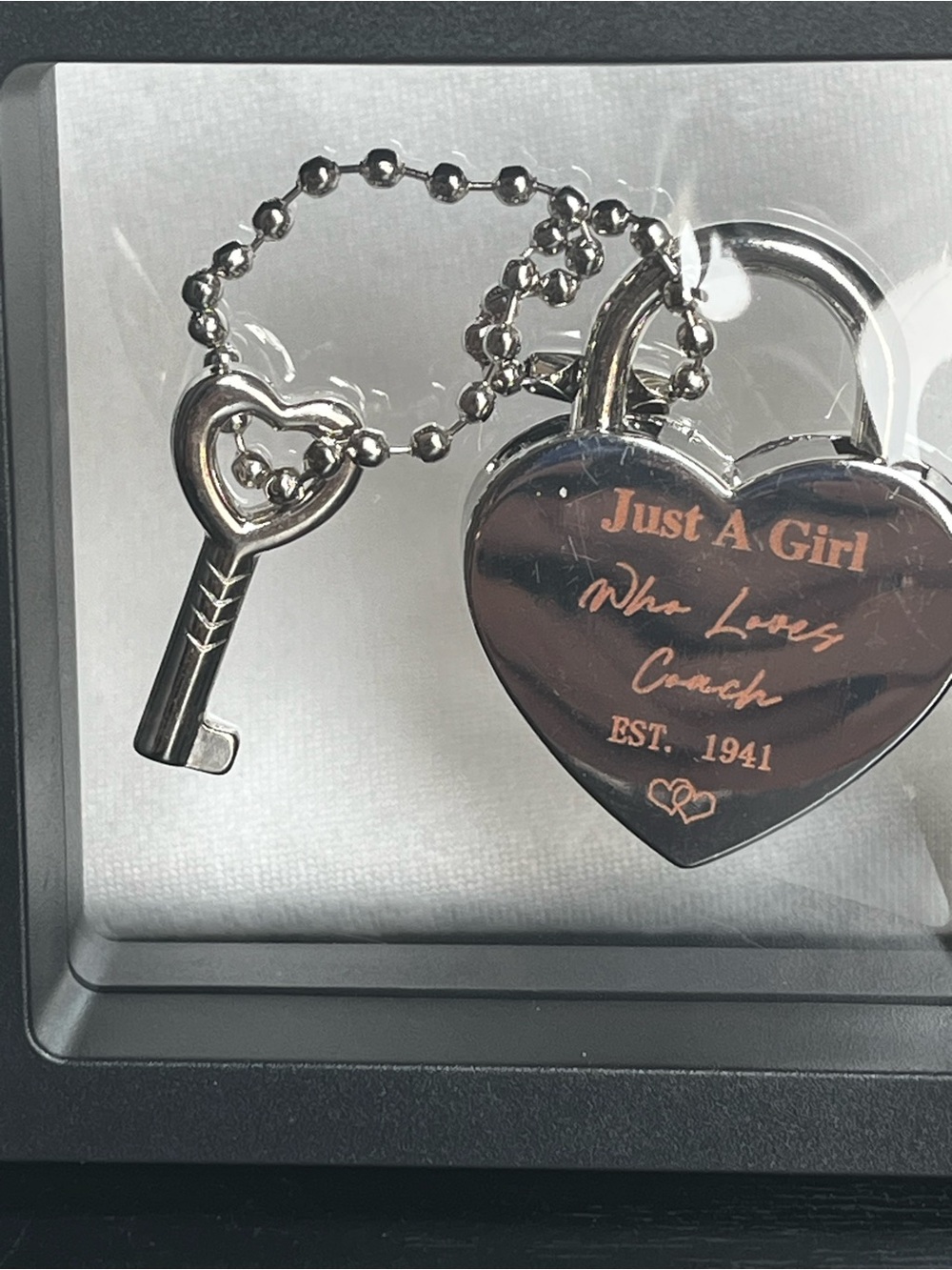 Custom Made Lock and Key Charm in Silver